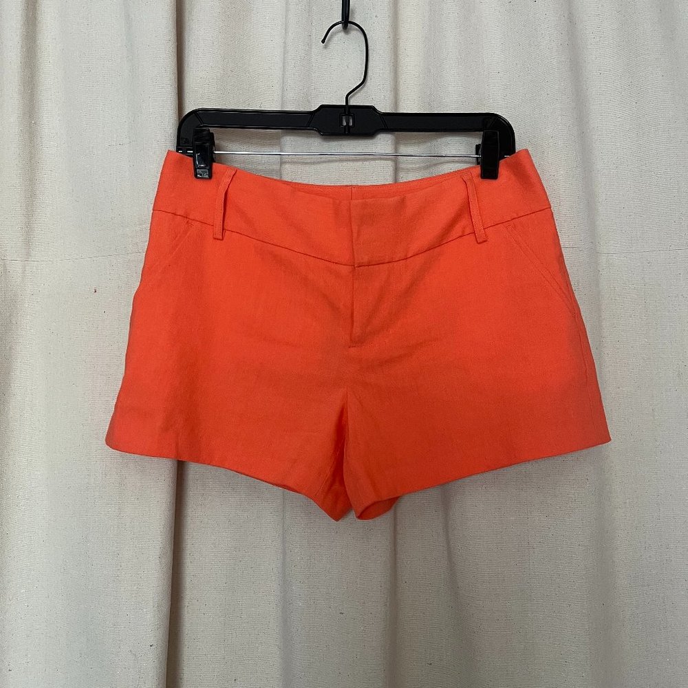 Alice + Olivia Bright Orange Cady Short size 4
